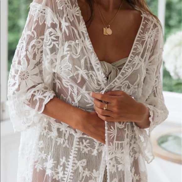 S-XL🦚Emmy Sweet & Sultry Lace Kimono New - Picture 9 of 11